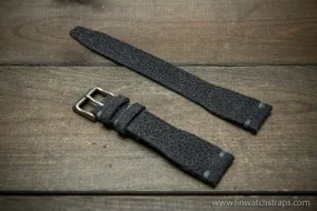 Pilot model Aviator vintage style, Watch Strap, Horween Grey Pebble grain watch strap, handmade in Finland, Limited edition.