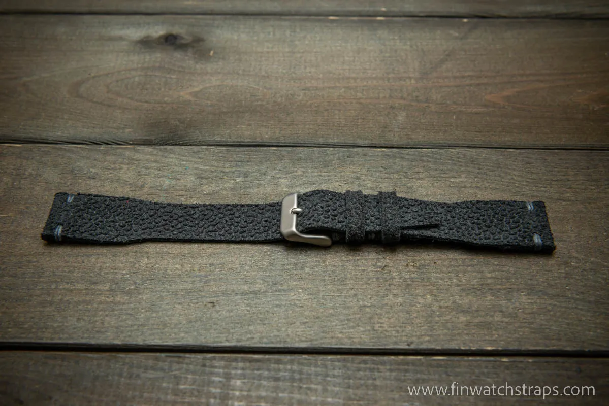 Pilot model Aviator vintage style, Watch Strap, Horween Grey Pebble grain watch strap, handmade in Finland, Limited edition.