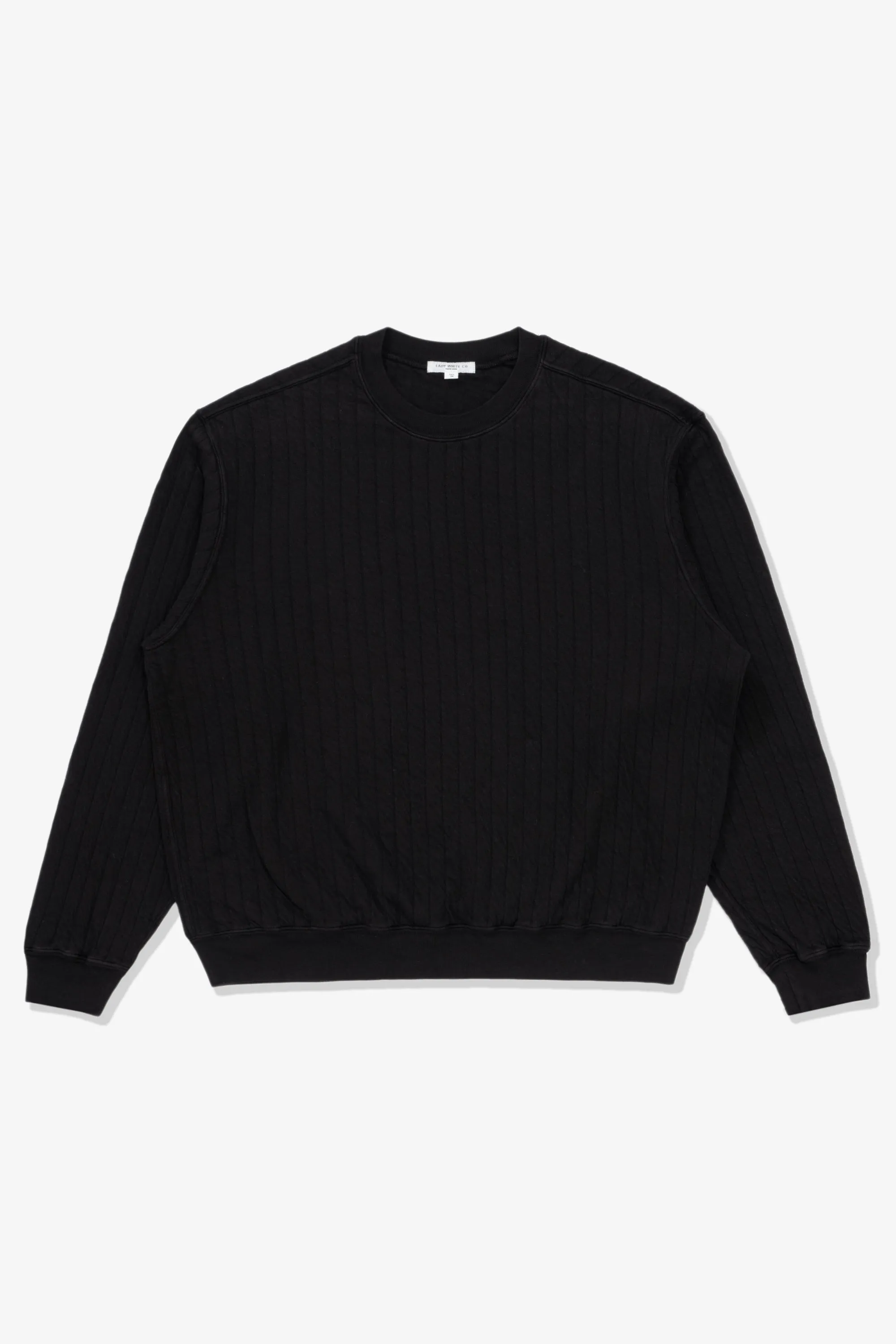 QUILTED CREWNECK - BLACK