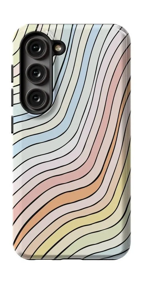 Ride The Wave | Pastel Rainbow Lined Samsung Case