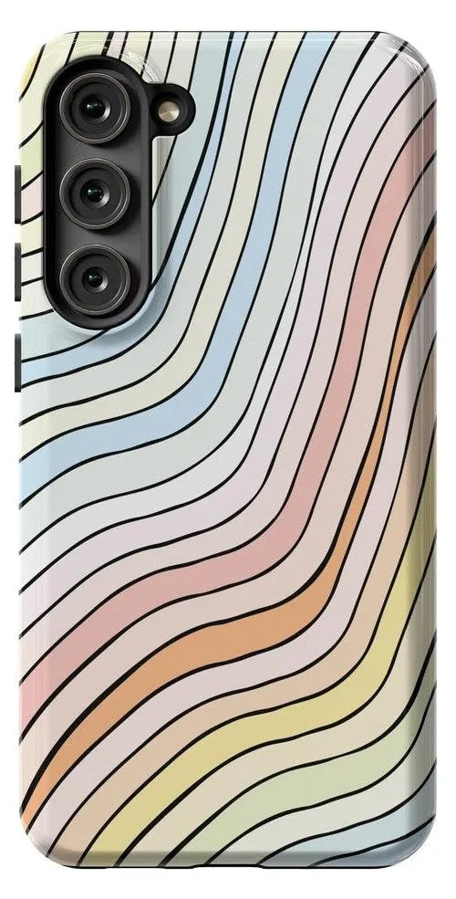 Ride The Wave | Pastel Rainbow Lined Samsung Case