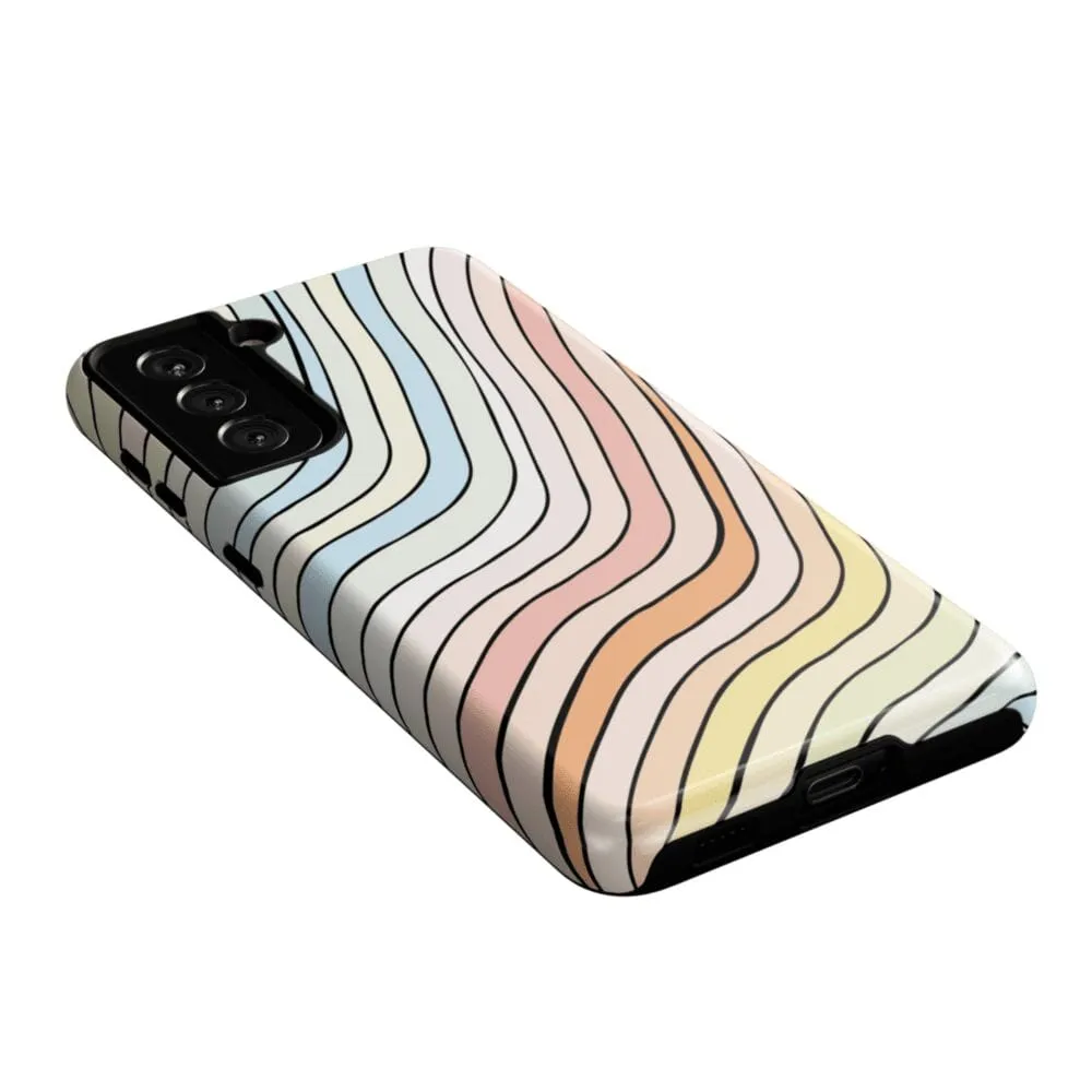 Ride The Wave | Pastel Rainbow Lined Samsung Case