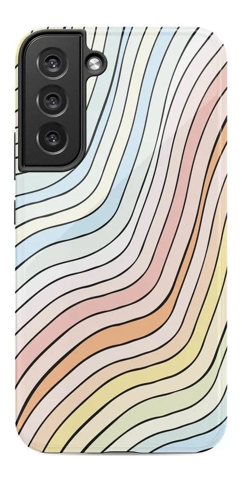 Ride The Wave | Pastel Rainbow Lined Samsung Case