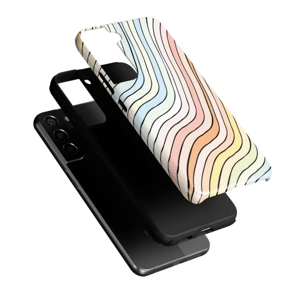 Ride The Wave | Pastel Rainbow Lined Samsung Case