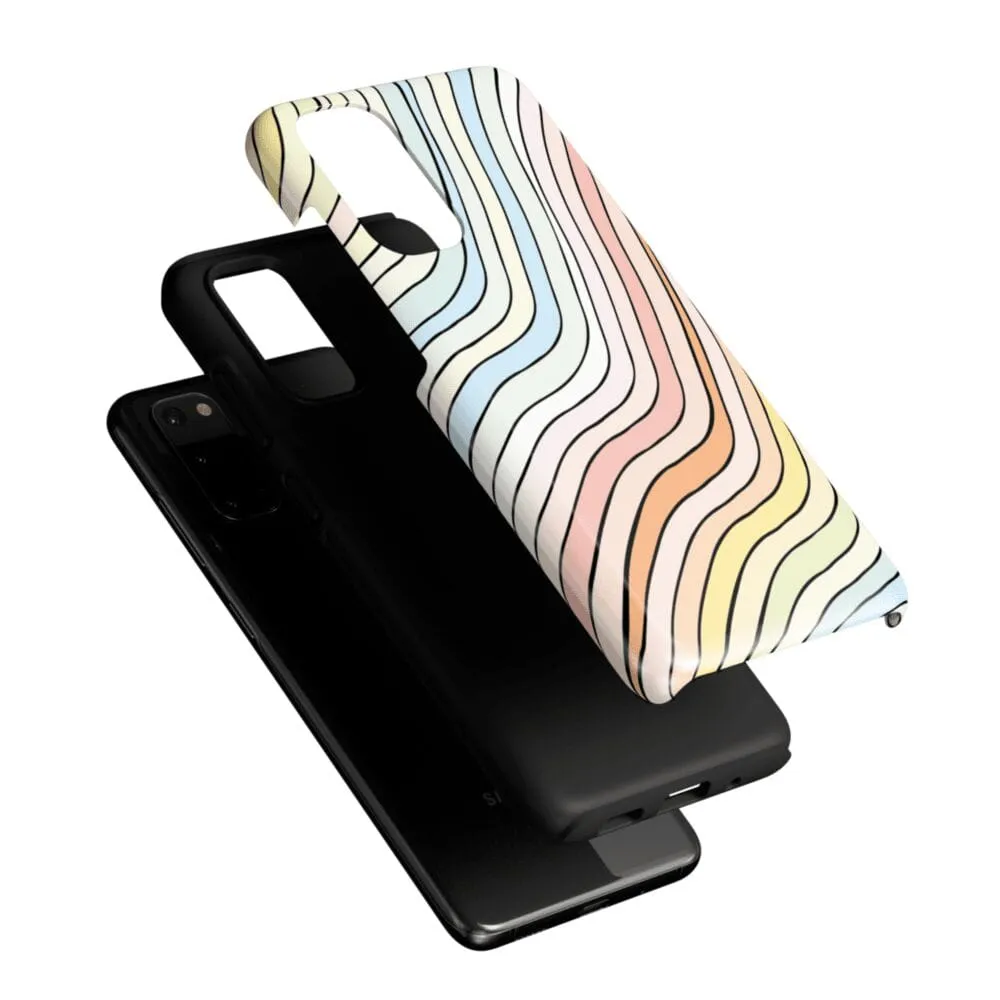 Ride The Wave | Pastel Rainbow Lined Samsung Case