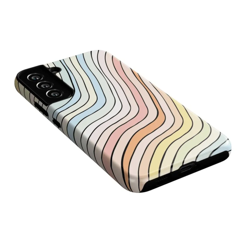 Ride The Wave | Pastel Rainbow Lined Samsung Case