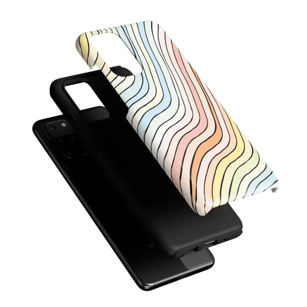 Ride The Wave | Pastel Rainbow Lined Samsung Case