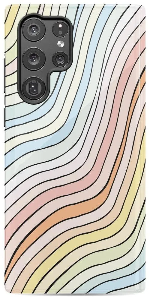 Ride The Wave | Pastel Rainbow Lined Samsung Case