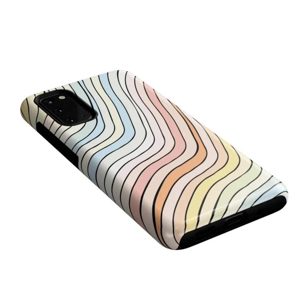 Ride The Wave | Pastel Rainbow Lined Samsung Case