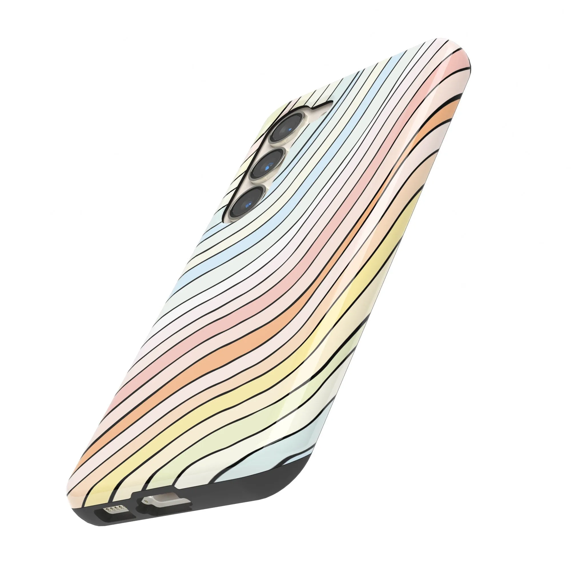 Ride The Wave | Pastel Rainbow Lined Samsung Case