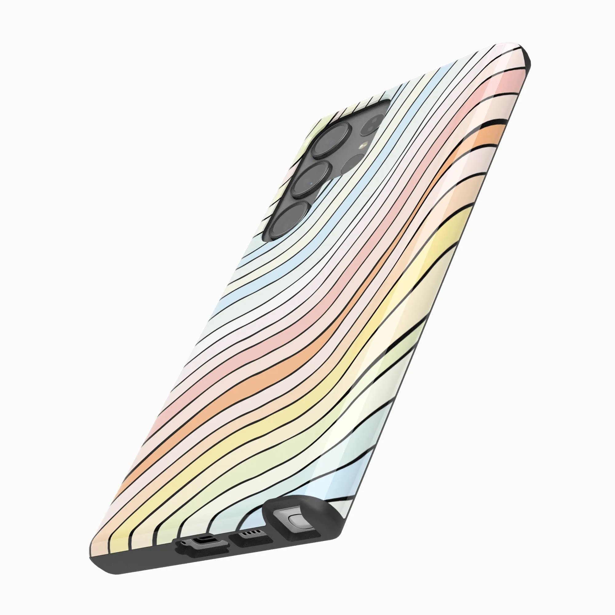 Ride The Wave | Pastel Rainbow Lined Samsung Case