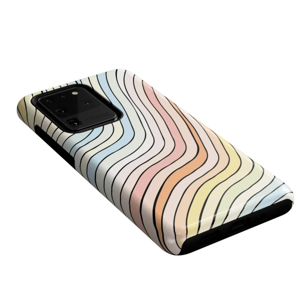 Ride The Wave | Pastel Rainbow Lined Samsung Case