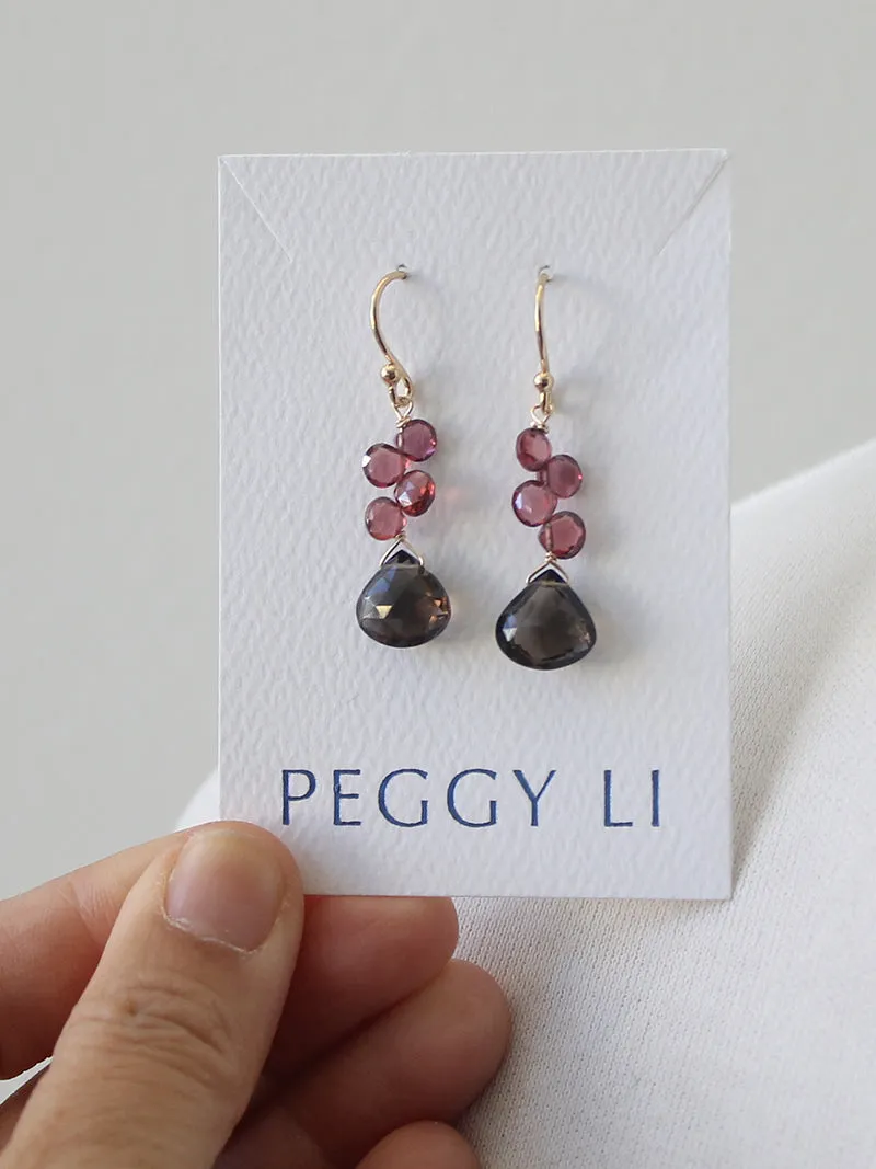 Smoky Cluster Gem Earrings