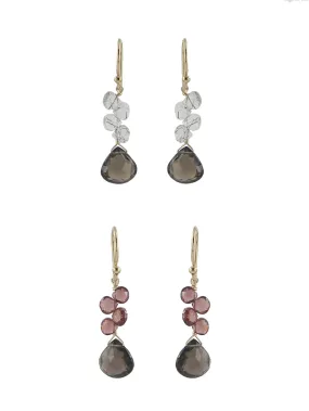 Smoky Cluster Gem Earrings