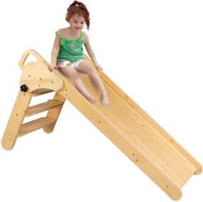 TIPPYTOE Foldable Pikler Ladder & Slide in Timeless Scandinavian Style - A Joyful Wooden Montessori Concept