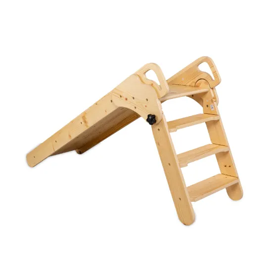 TIPPYTOE Foldable Pikler Ladder & Slide in Timeless Scandinavian Style - A Joyful Wooden Montessori Concept