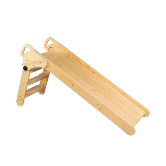 TIPPYTOE Foldable Pikler Ladder & Slide in Timeless Scandinavian Style - A Joyful Wooden Montessori Concept