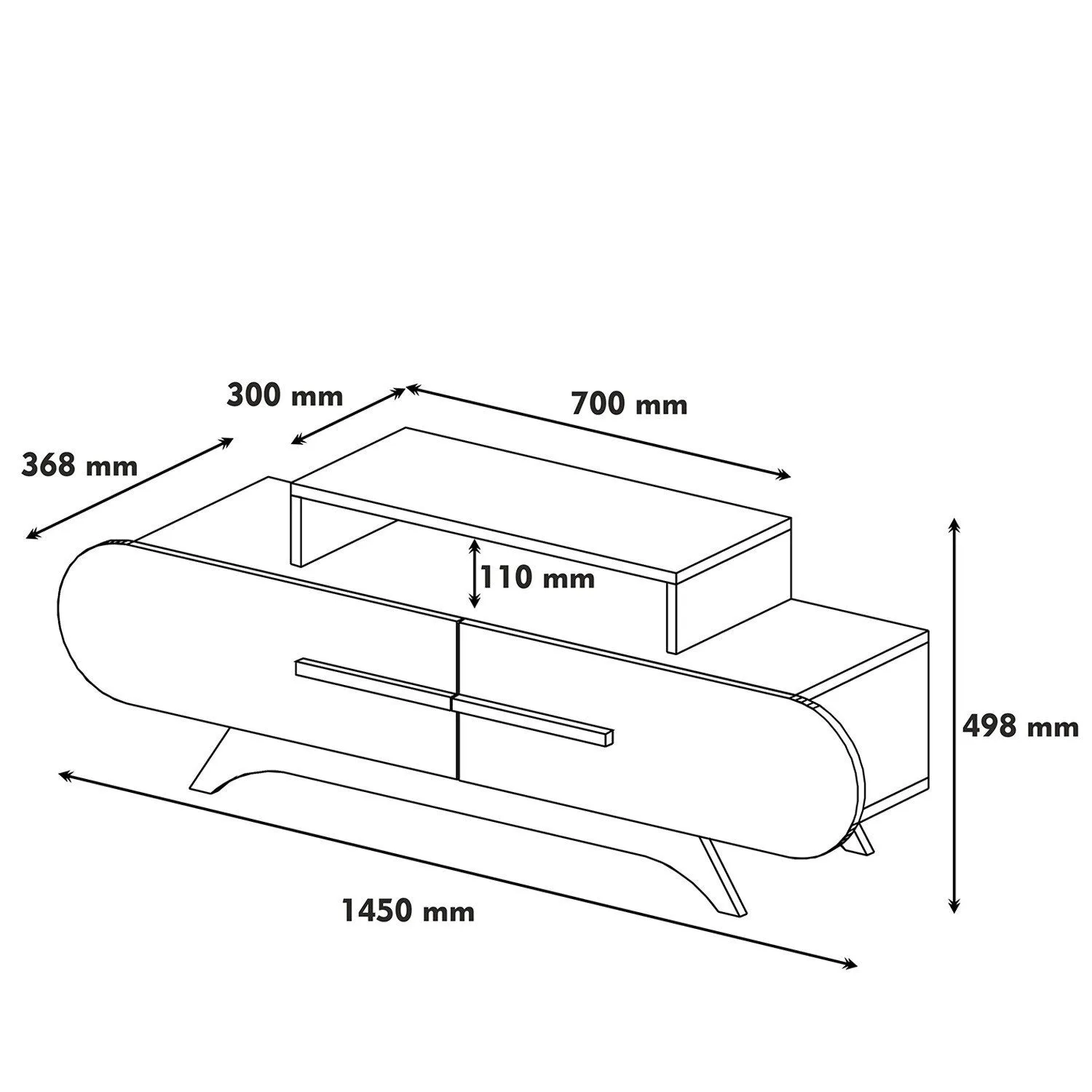 TV Stand Rose - Walnut, White