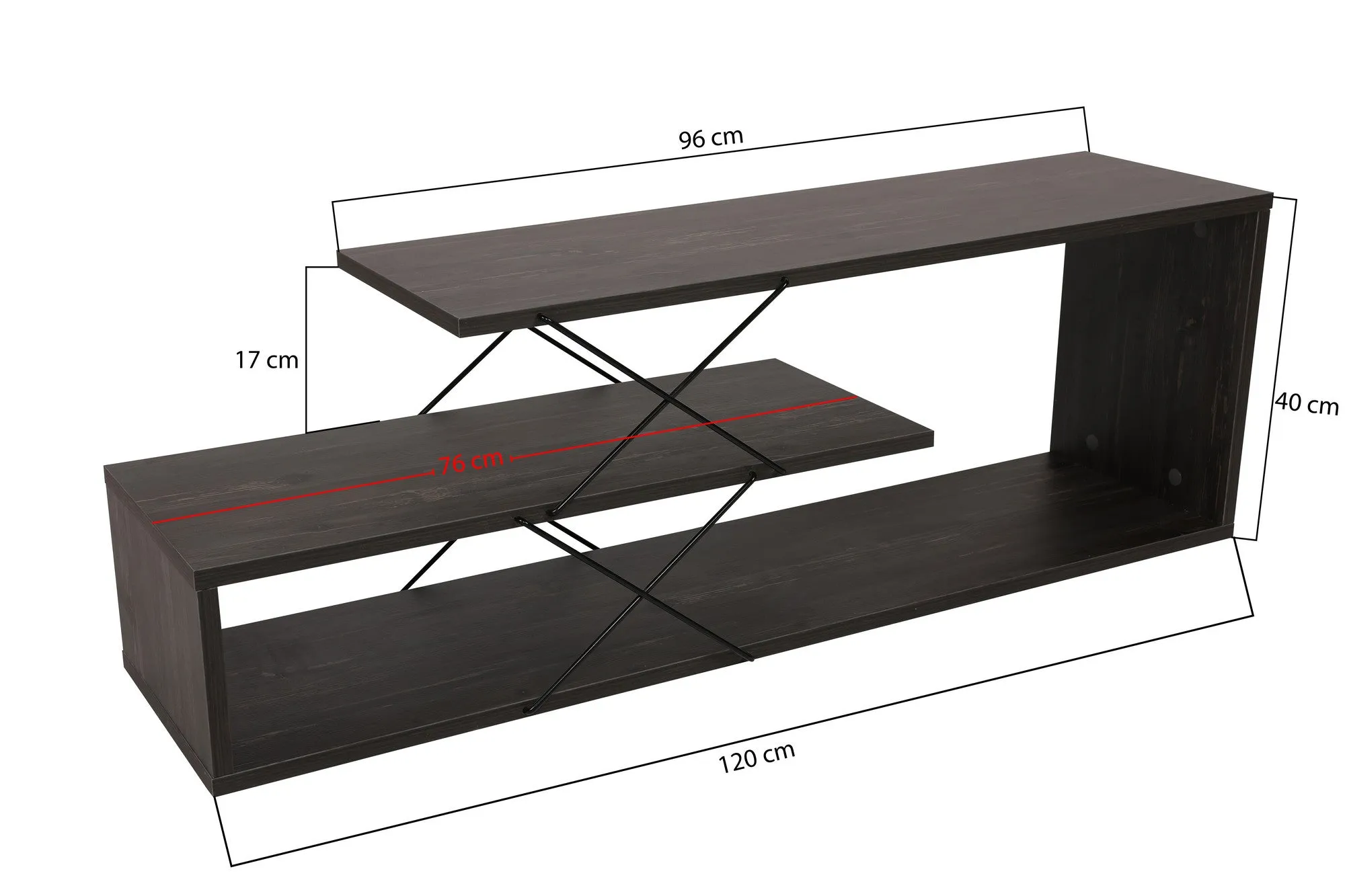 TV Stand Zigzag - Dark Brown