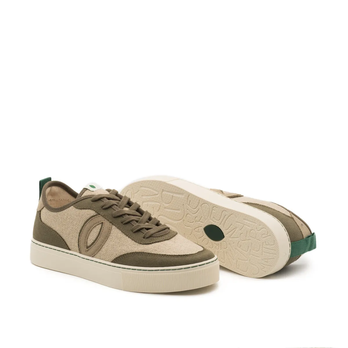 Vegan sneaker linen natural-kaki BRI020