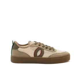 Vegan sneaker mesh off white-taupe BRI011