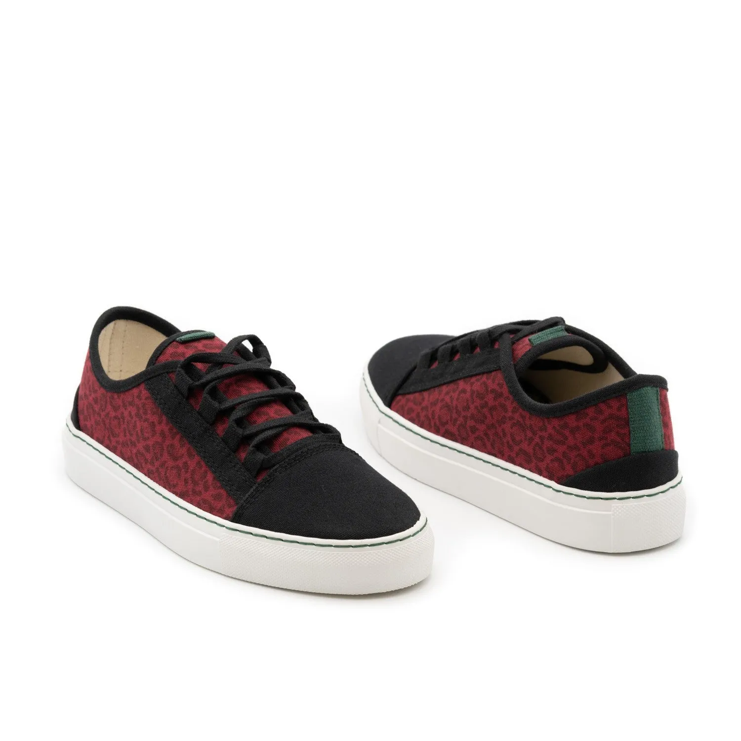 Vegan sneaker red leopard CUV013