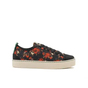 Vegan sneaker roses black MOB007