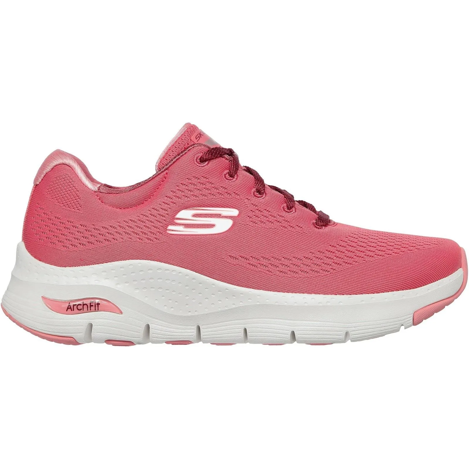 Women's Wide Fit Skechers 149057 Unny Outlook Sports Sneakers - Rose